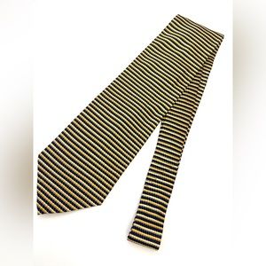 Boca Classics Men's Navy/Gold Horizontal Stripe Silk Necktie